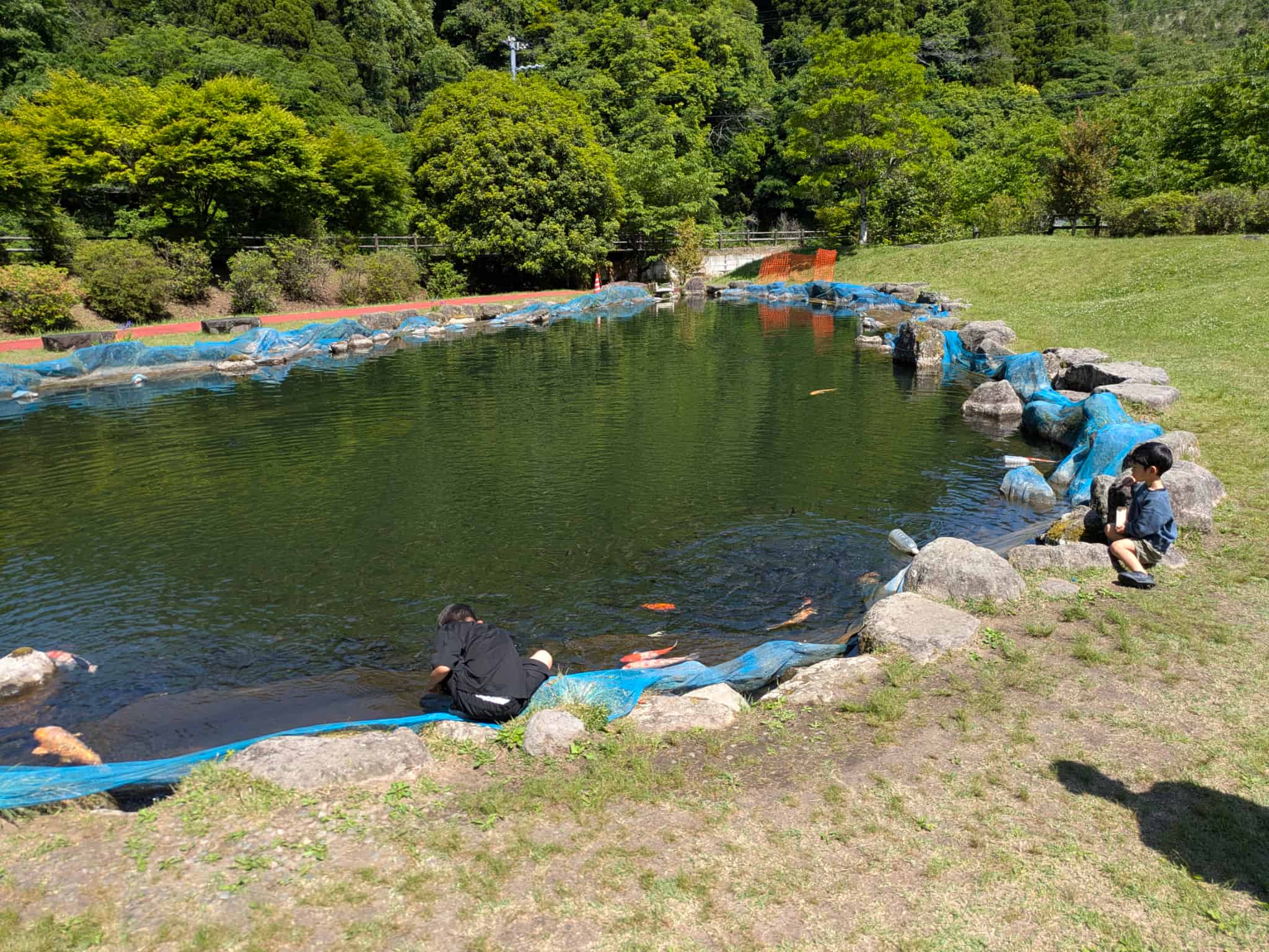 道の駅横の大きな池