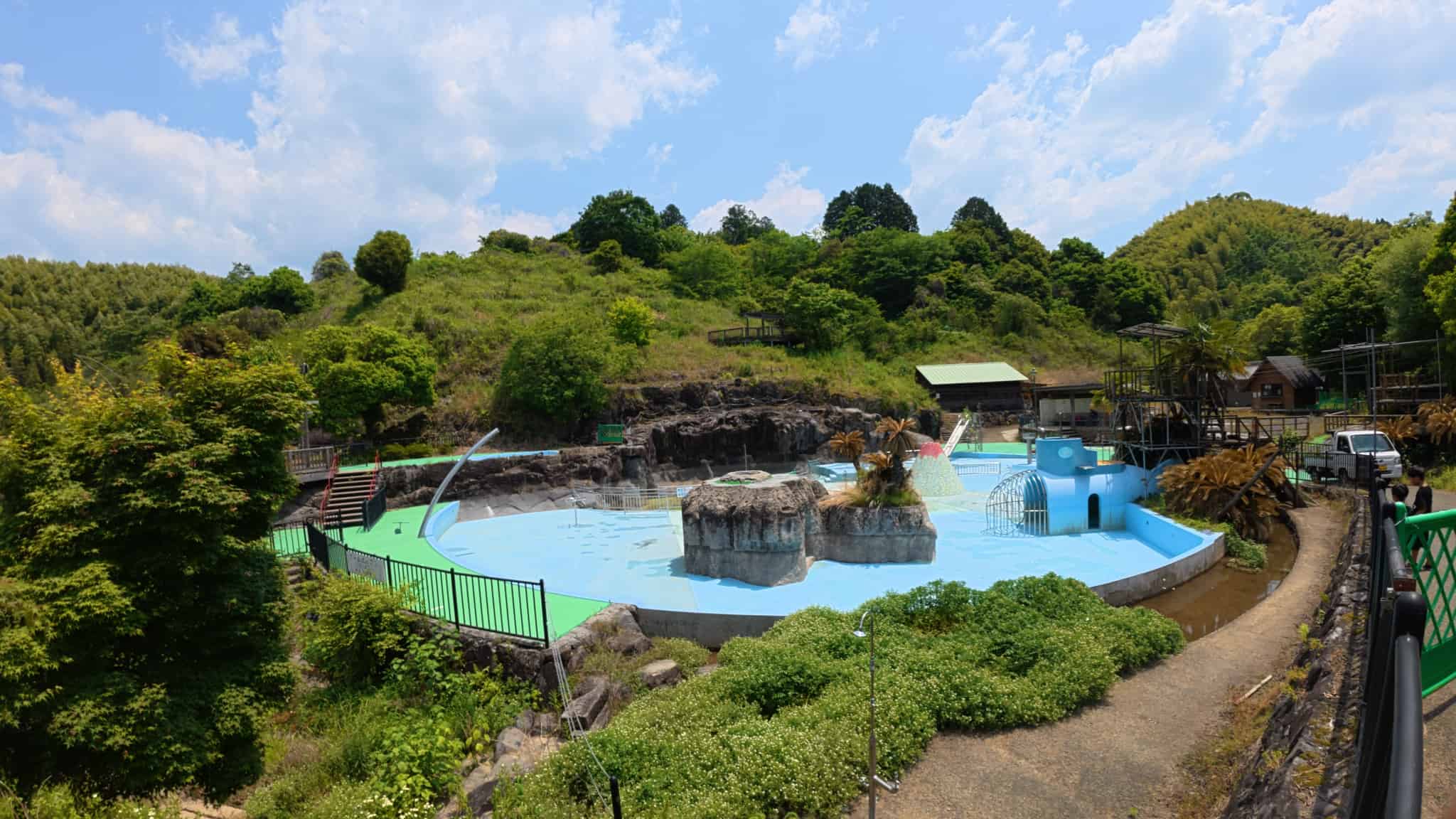 道の駅鹿北 親水プールの様子